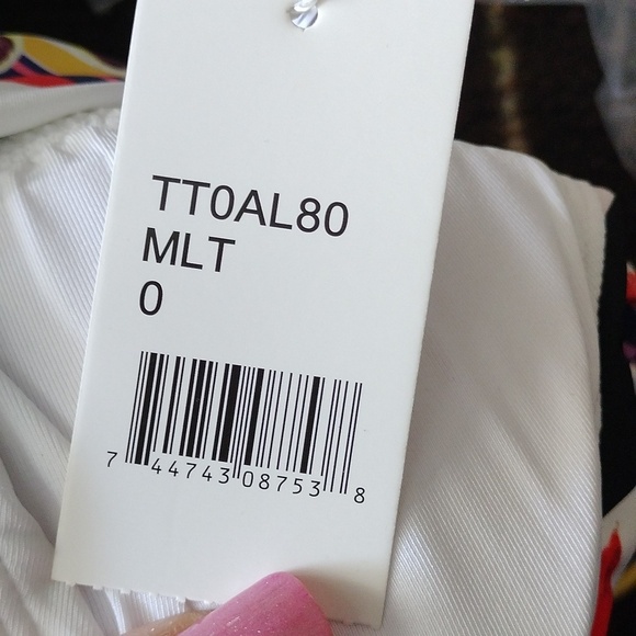 Trina Turk Treasure Cove Printed Triangle Halter Longline Bikini Top, 0 - Picture 3 of 10